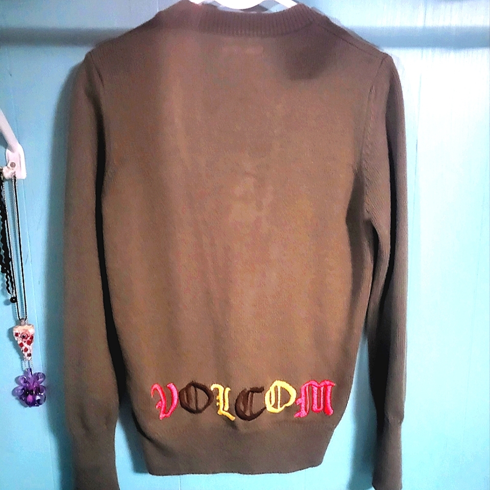 Volcom Brown Sweater with Colorful Logo
